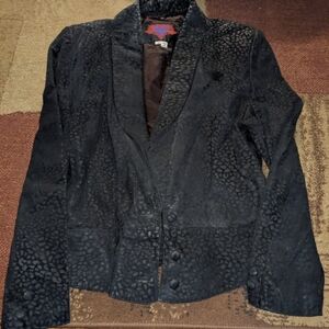Vintage Verducci Black Suede Leather Jacket